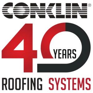 Conklin 40 Years of Roofing Systems logo